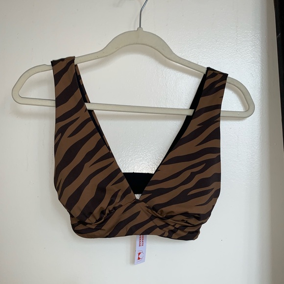 Brown Zebra Swimsuit Top - Festival Season - Picture 1 of 4